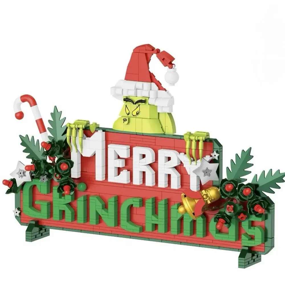 Dr. Seuss GRINCH MERRY GRINCHMAS SIGN Building Set 568 Pieces Brickcraft #72361